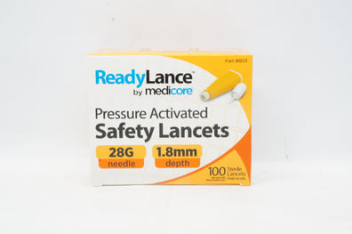 Medicore 803 ReadyLance Pressure Activated Safety Lancets 26G x 1.8mm-Box of 100